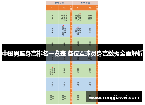 中国男篮身高排名一览表 各位置球员身高数据全面解析